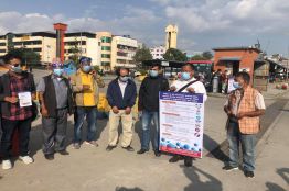 Campaign in 16 Major Buspark of Nepal about safety measures of COVID-19